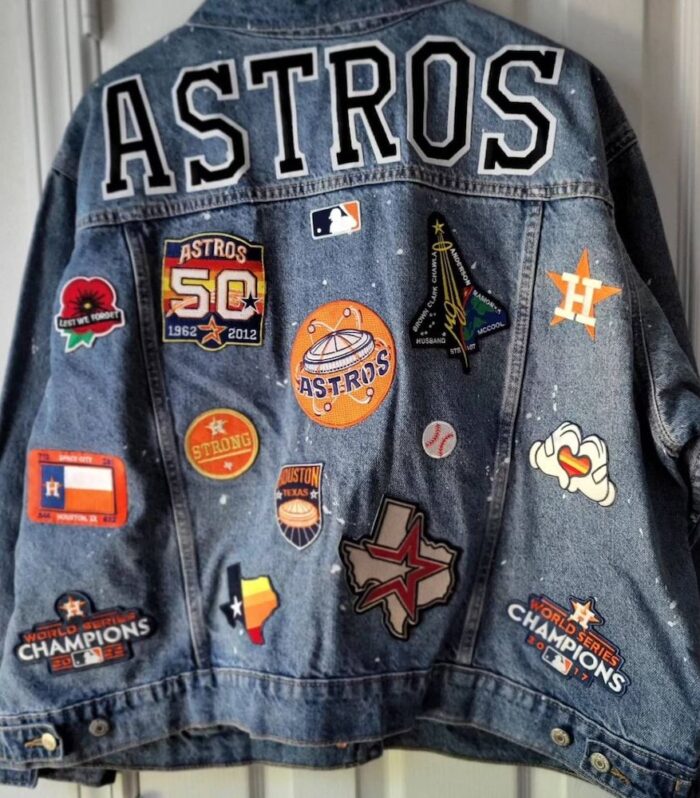 Astros Patchwork Denim Jacket (Blue)
