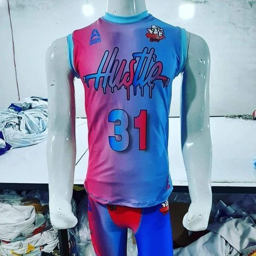 Tie-Dye Flag Football Jersey (Pink / Blue, #31)