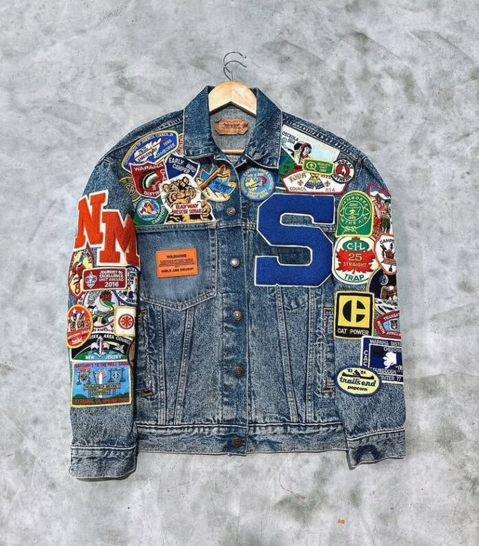 Patchwork Denim Jacket (Grey / Blue)