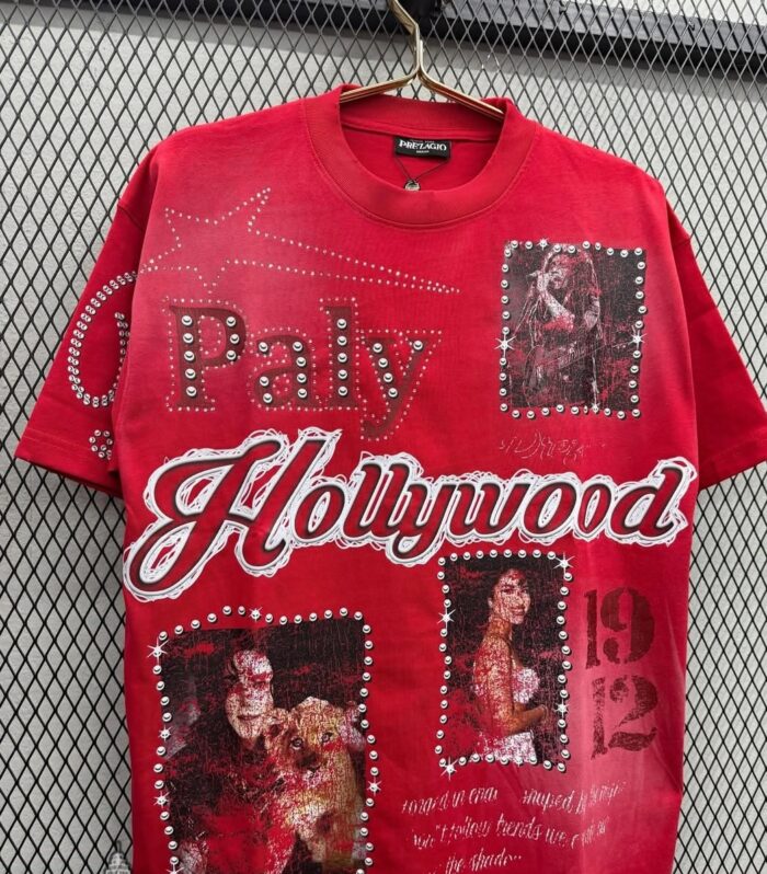 Vintage Photo Graphic Tee (Red, Distressed)