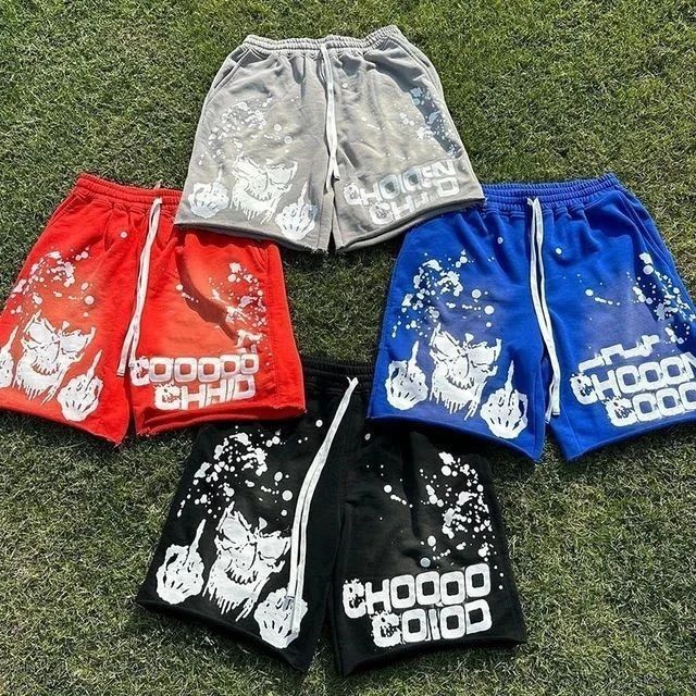 Flame Graphic Sweat Shorts (Multi-Color)