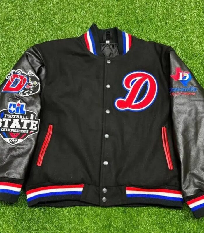 D Letter Varsity Jacket (Black / Grey)