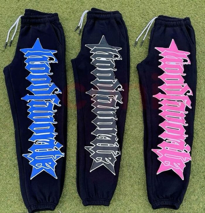 Graphic Text Joggers (Black / Pink)