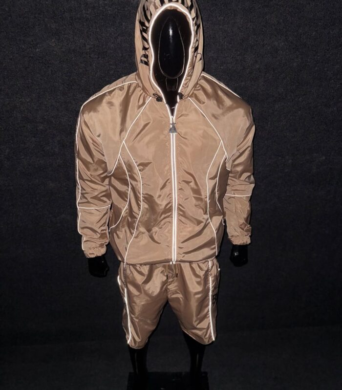 Cream Hooded Windbreaker