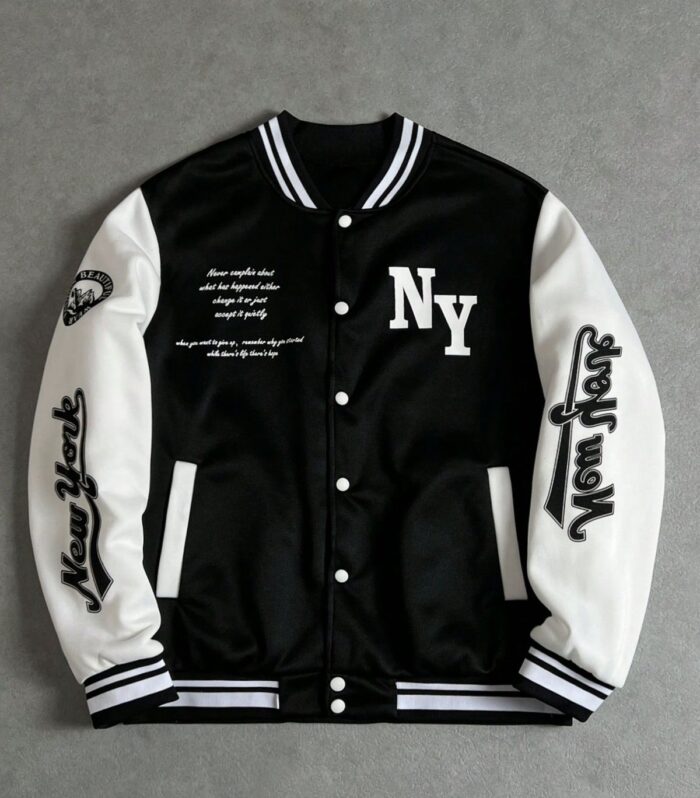 NY Varsity Jacket (Black / White)
