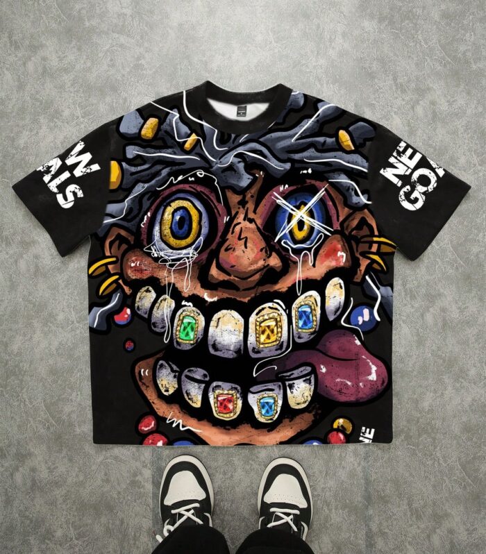 Monster Face Graphic Tee (Black)
