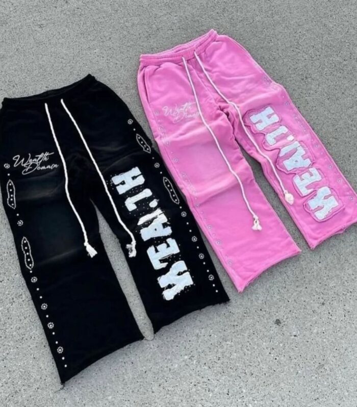 Human Graphic Joggers (Black / Pink)