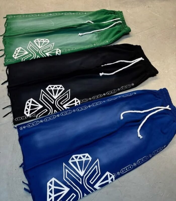 Floral Graphic Joggers (Green / Navy)