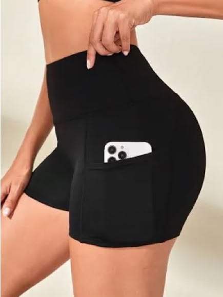 Black High-Waist Biker Shorts