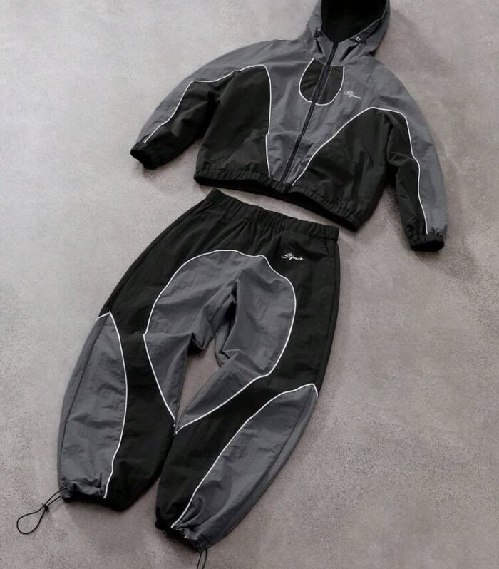 Grey Windbreaker Set