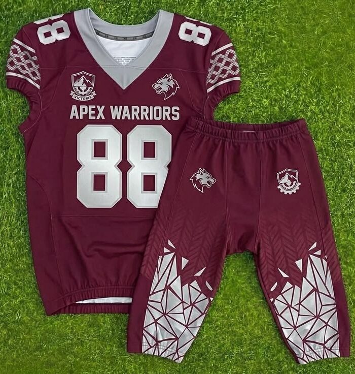 Apex Warriors Football Uniform (Maroon, #88)