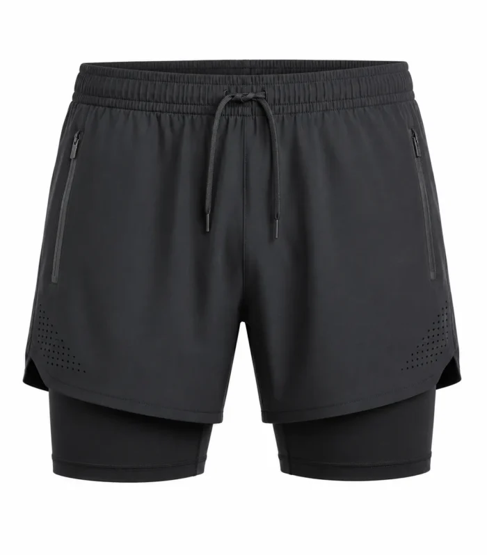 2-in-1 Running Shorts (Black)