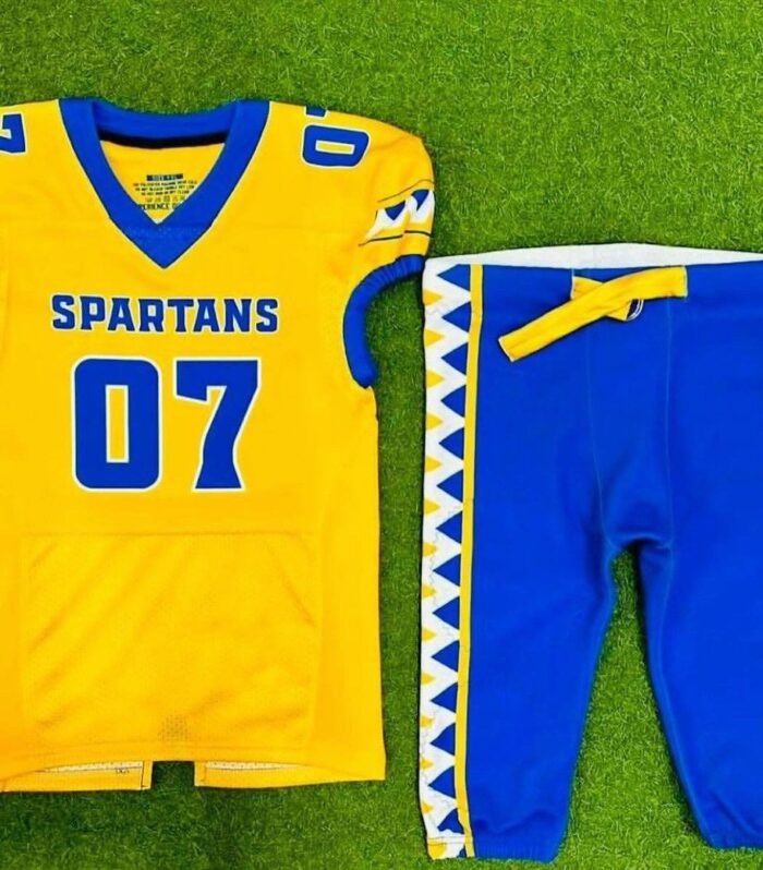 Spartans Football Uniform (Yellow / Blue, #07)