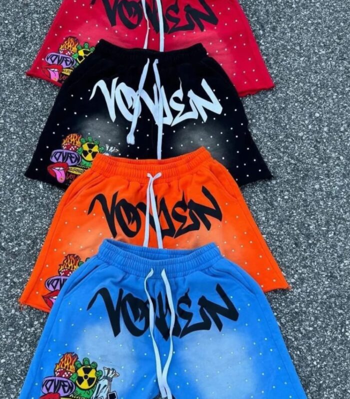 Graphic Sweat Shorts (Multi-Color, Text Print)