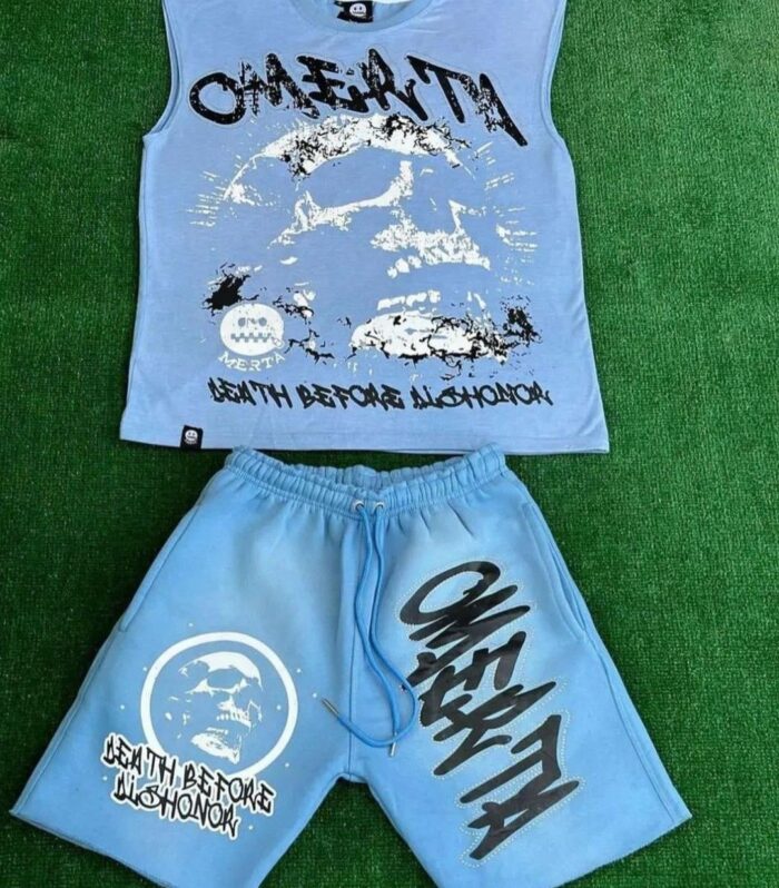 Cabana Graphic Tee & Shorts Set (Green / White)