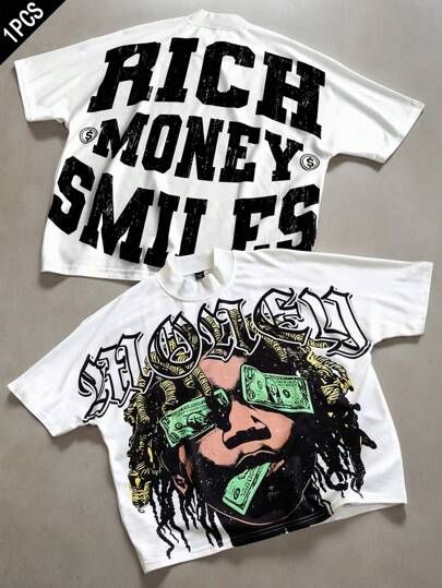 Rich Money Smiles Graphic Tee (White)