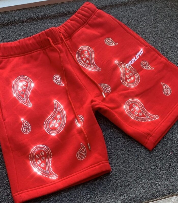 Bandana Print Shorts (Red)