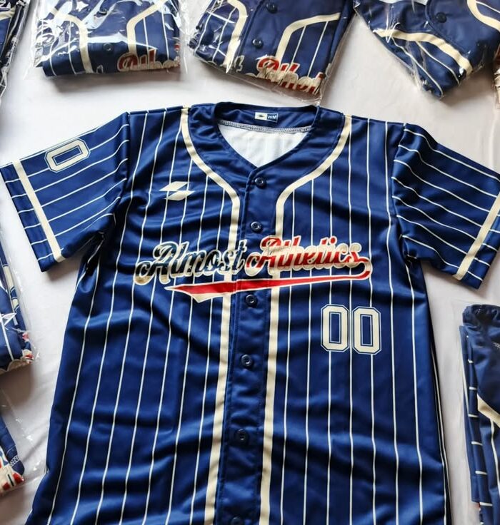 Pinstripe Baseball Jersey (Navy, #00)