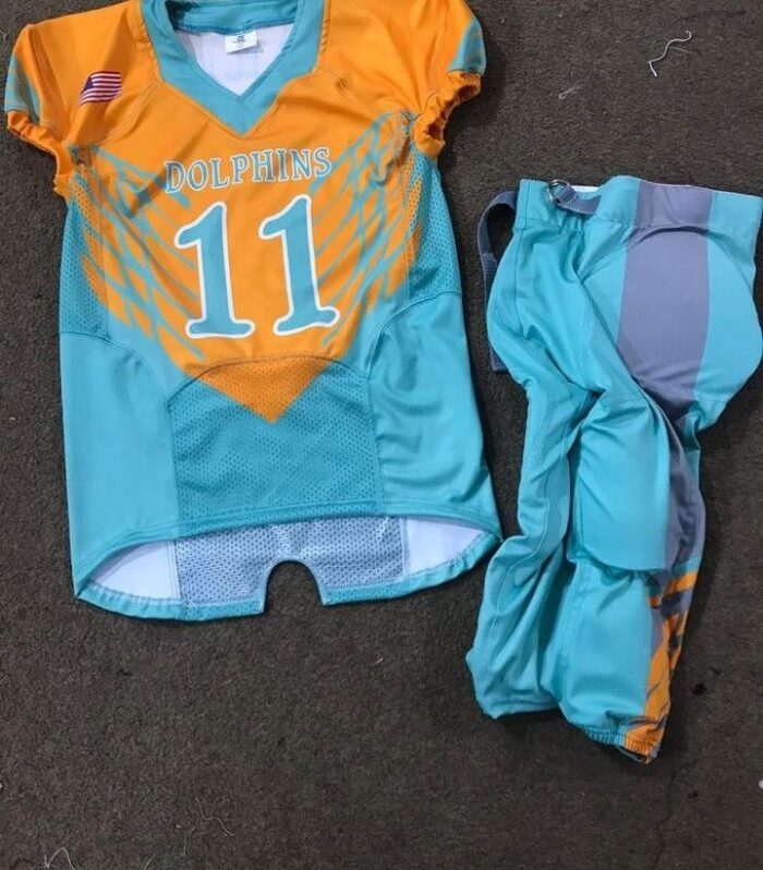 Football Uniform (Orange / Cyan, #11)