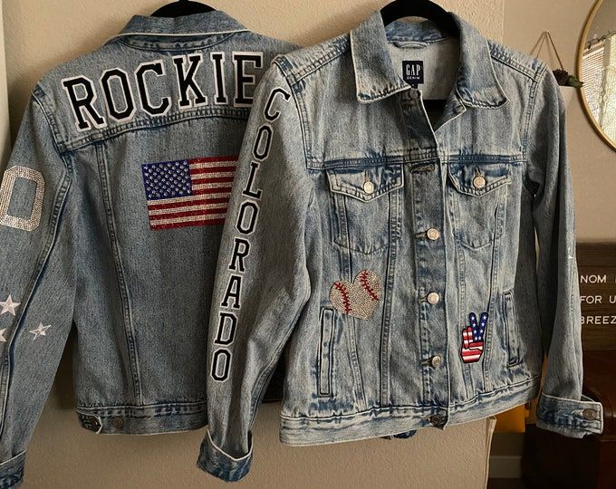 Rock Graphic Denim Jacket (Blue)