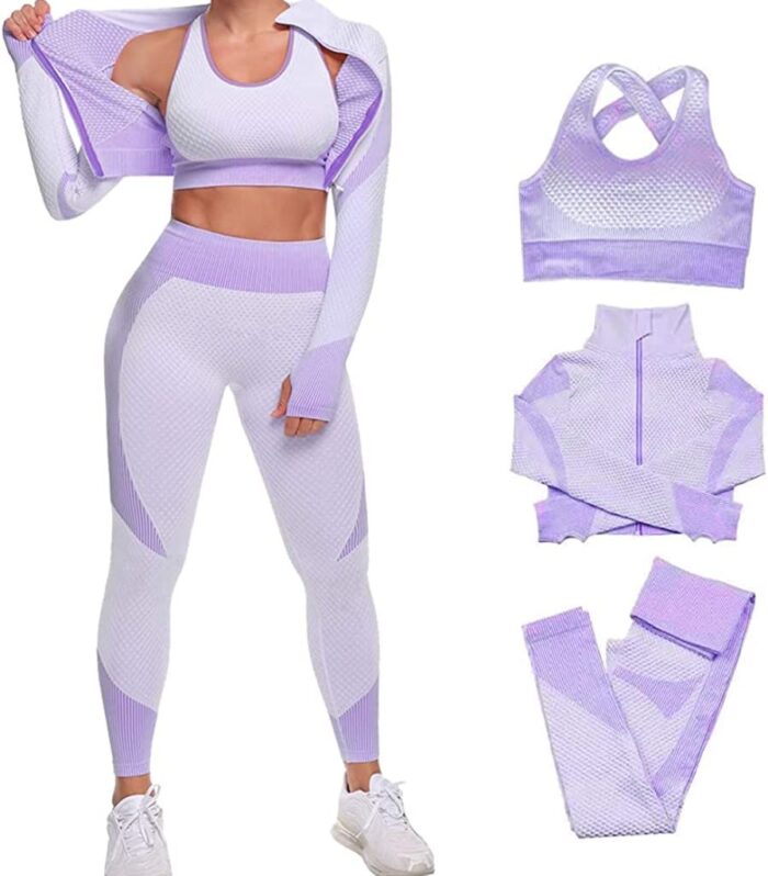 Lavender Purple 3-Piece Yoga Set
