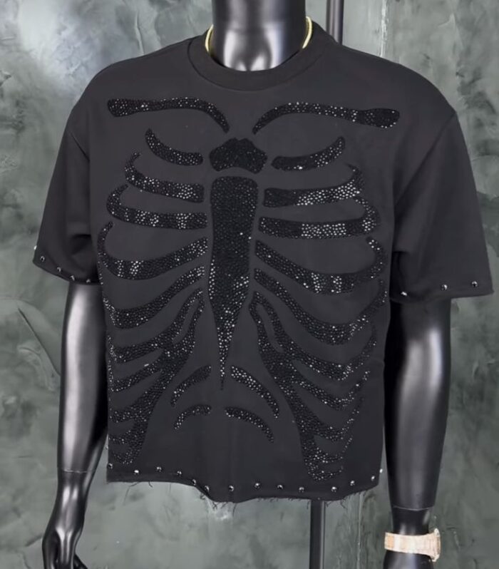 Skeleton Ribcage Graphic Tee (Black)