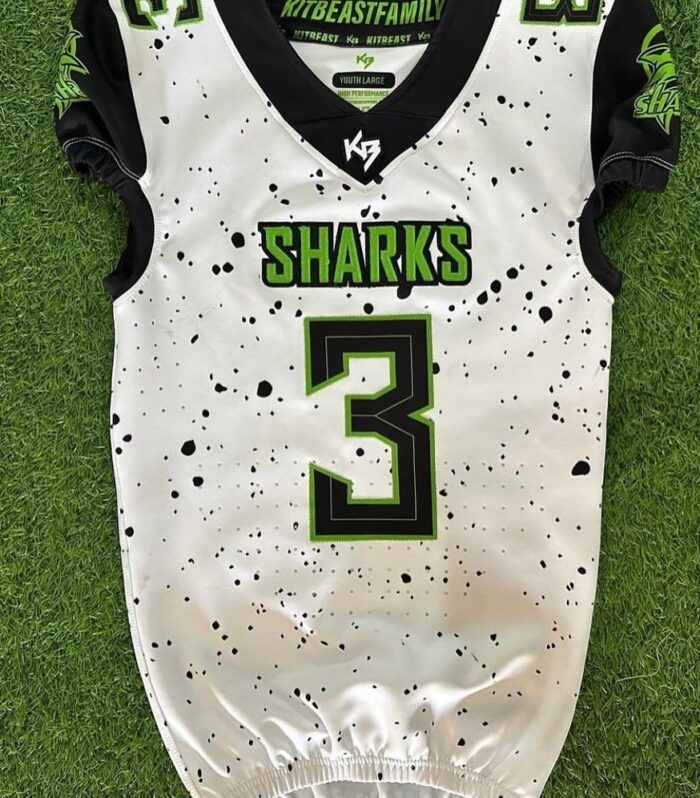 Spartans Football Jersey (White / Black, #3)