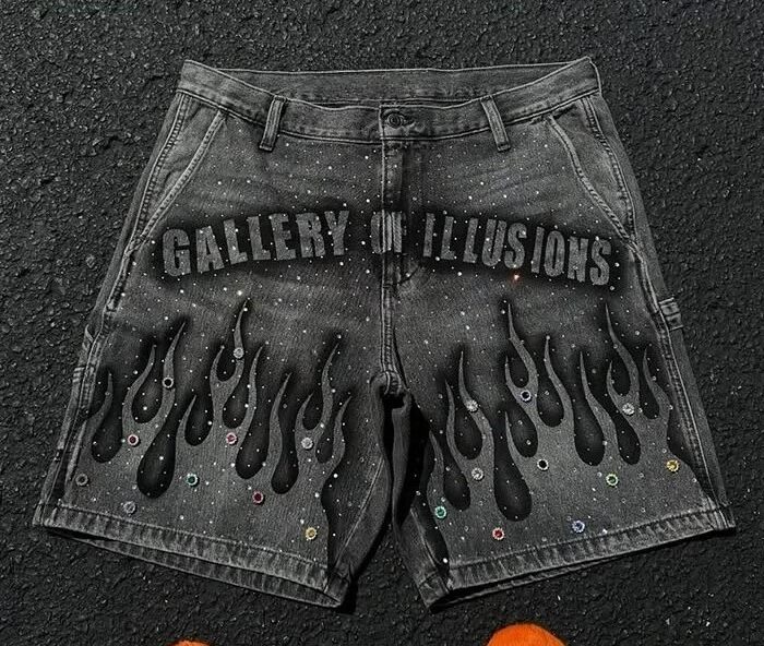 Flame Graphic Shorts (Black)