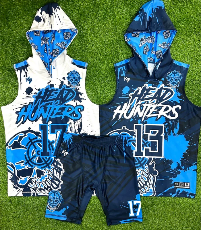 Hunters Flag Football Uniform (White / Blue, #13)