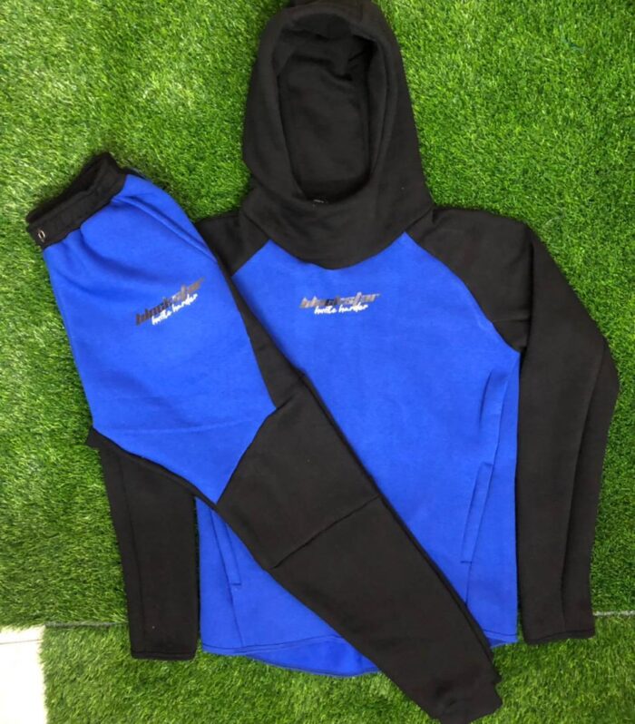 Hooded Fitted Suit (Blue / Black)