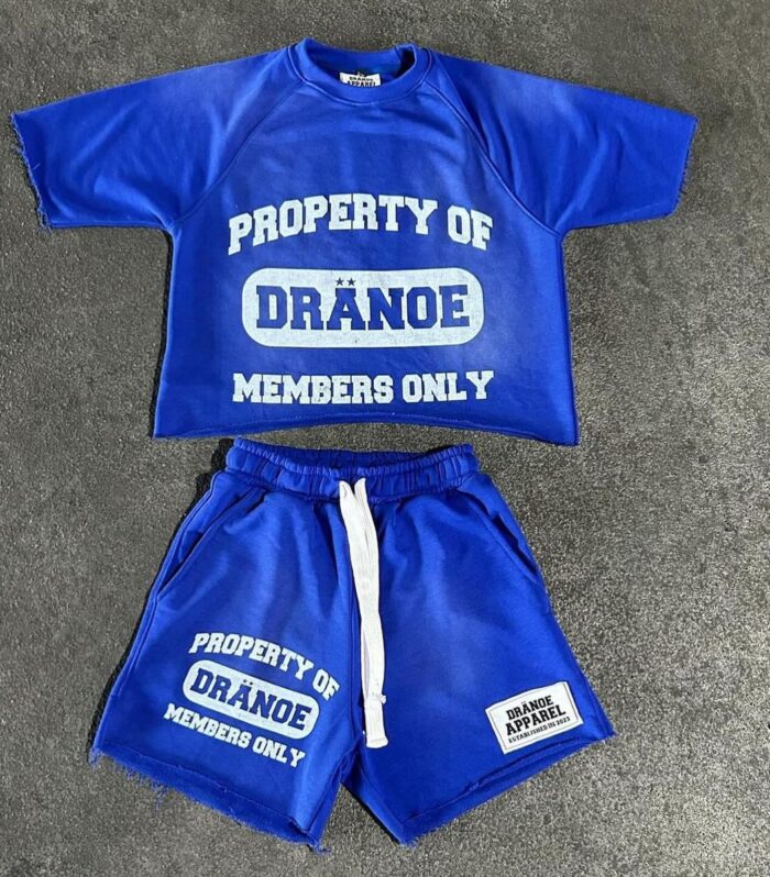 Property Of Orange Graphic Tee & Shorts Set (Blue)