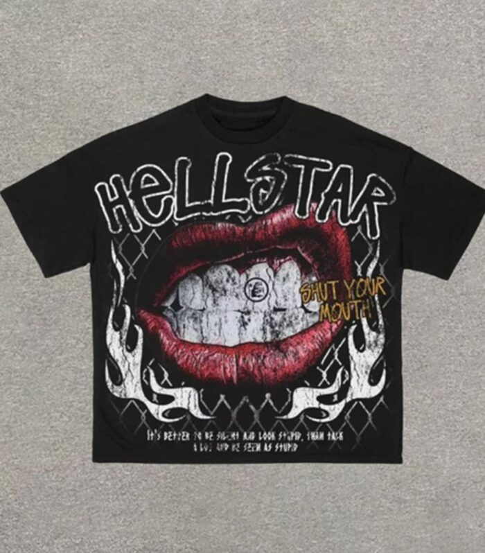 Hellstar Lips Graphic Tee (Grey)