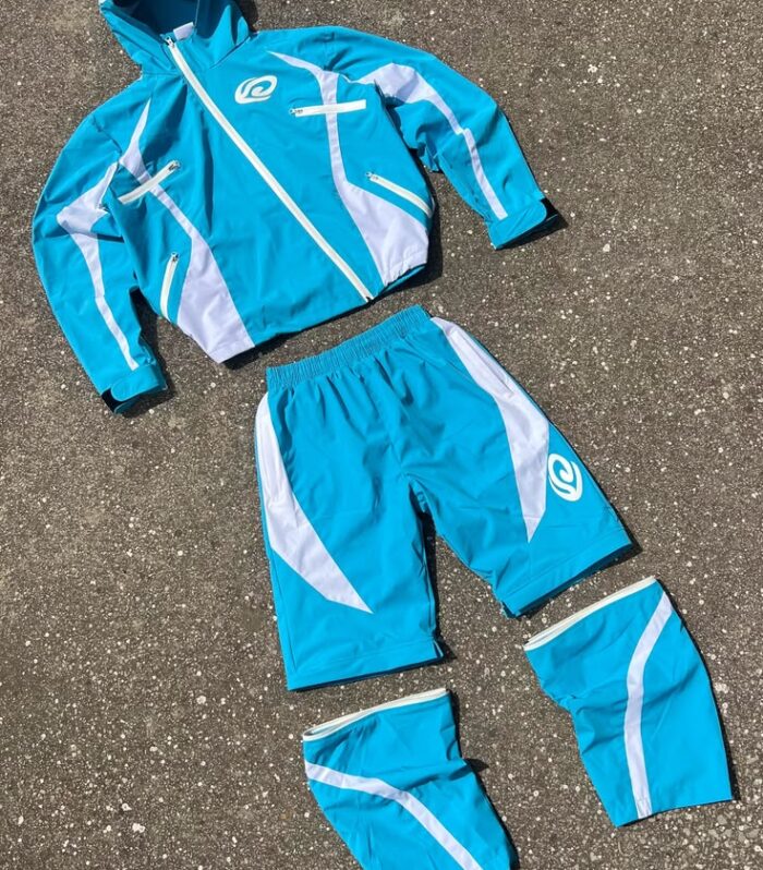 Blue Piped Windbreaker Set