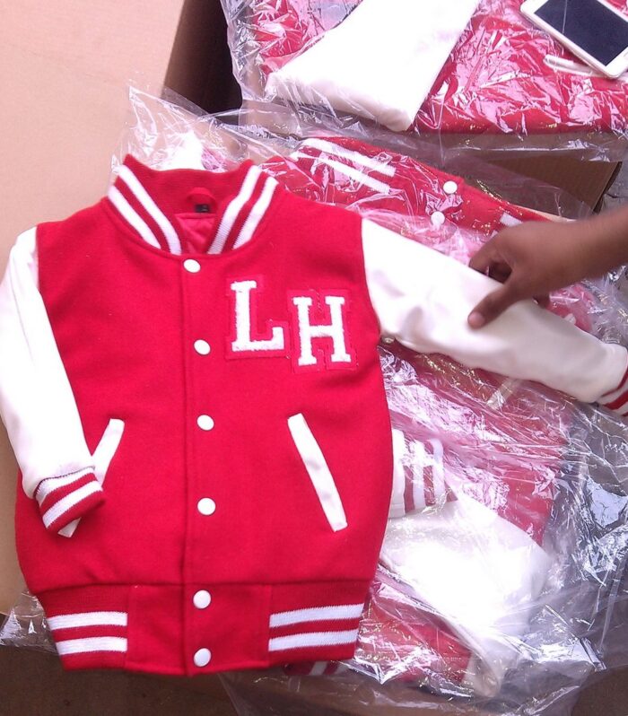 LH Letter Varsity Jacket (Pink / White)