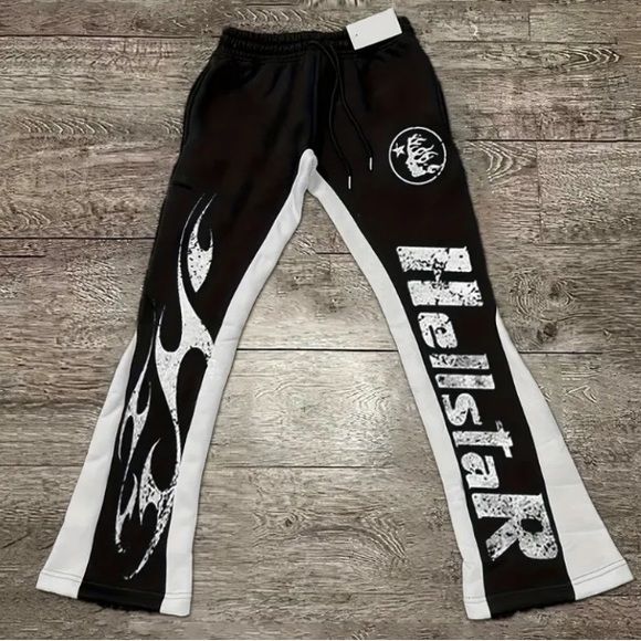 Flame Graphic Joggers (Black)