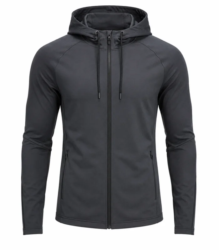 Hooded Zip Jacket (Black / Grey)