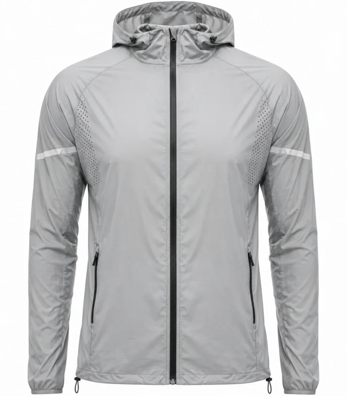 Running Jacket (Grey, White Piping)