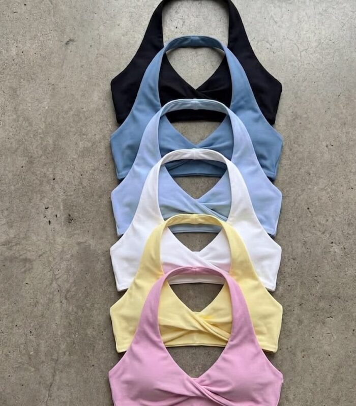 Multicolor Color-Block Sports Bra Set