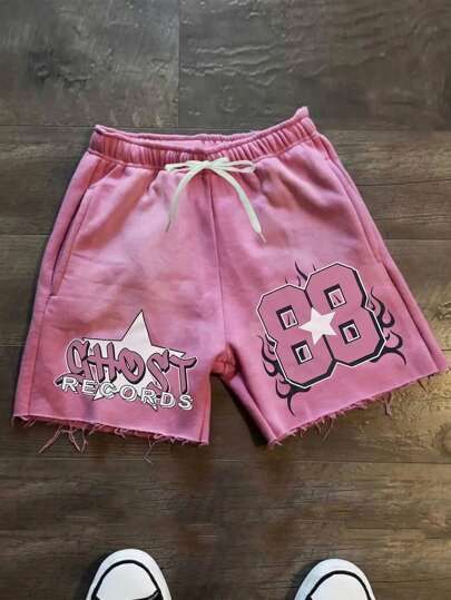 Chrome Heart Graphic Shorts (Pink)
