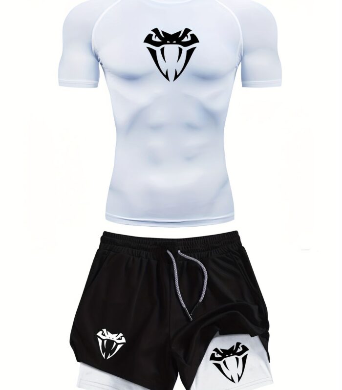 Tee & Shorts Set (White / Black)
