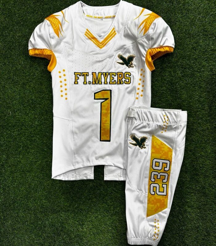 Panthers Football Jersey (White / Gold, #1)