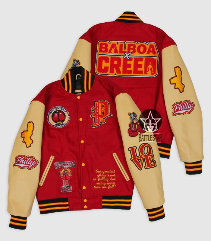 Balboa Creek Varsity Jacket (Red / Cream)