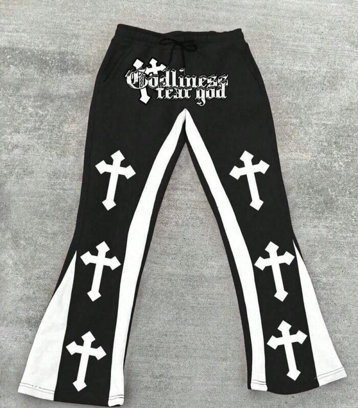 Cross Graphic Joggers (Grey / Black)