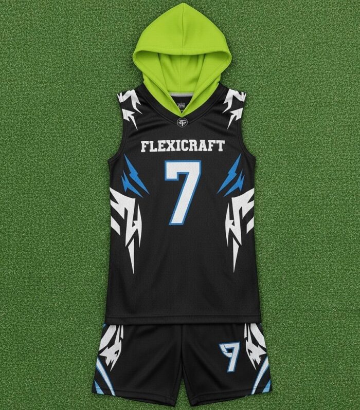 Flexcraft Flag Football Uniform (Black / Green, #7)