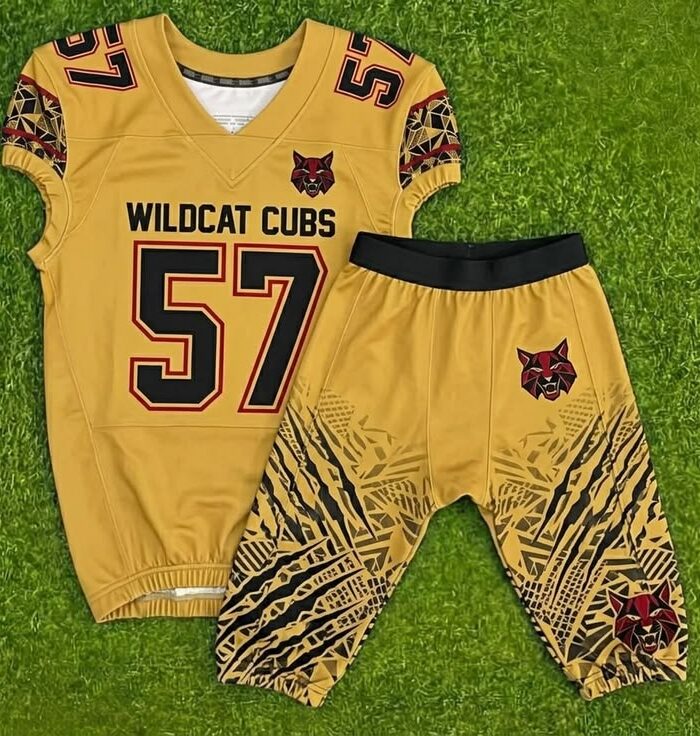 Wildcat Cubs Football Uniform (Gold, #57)